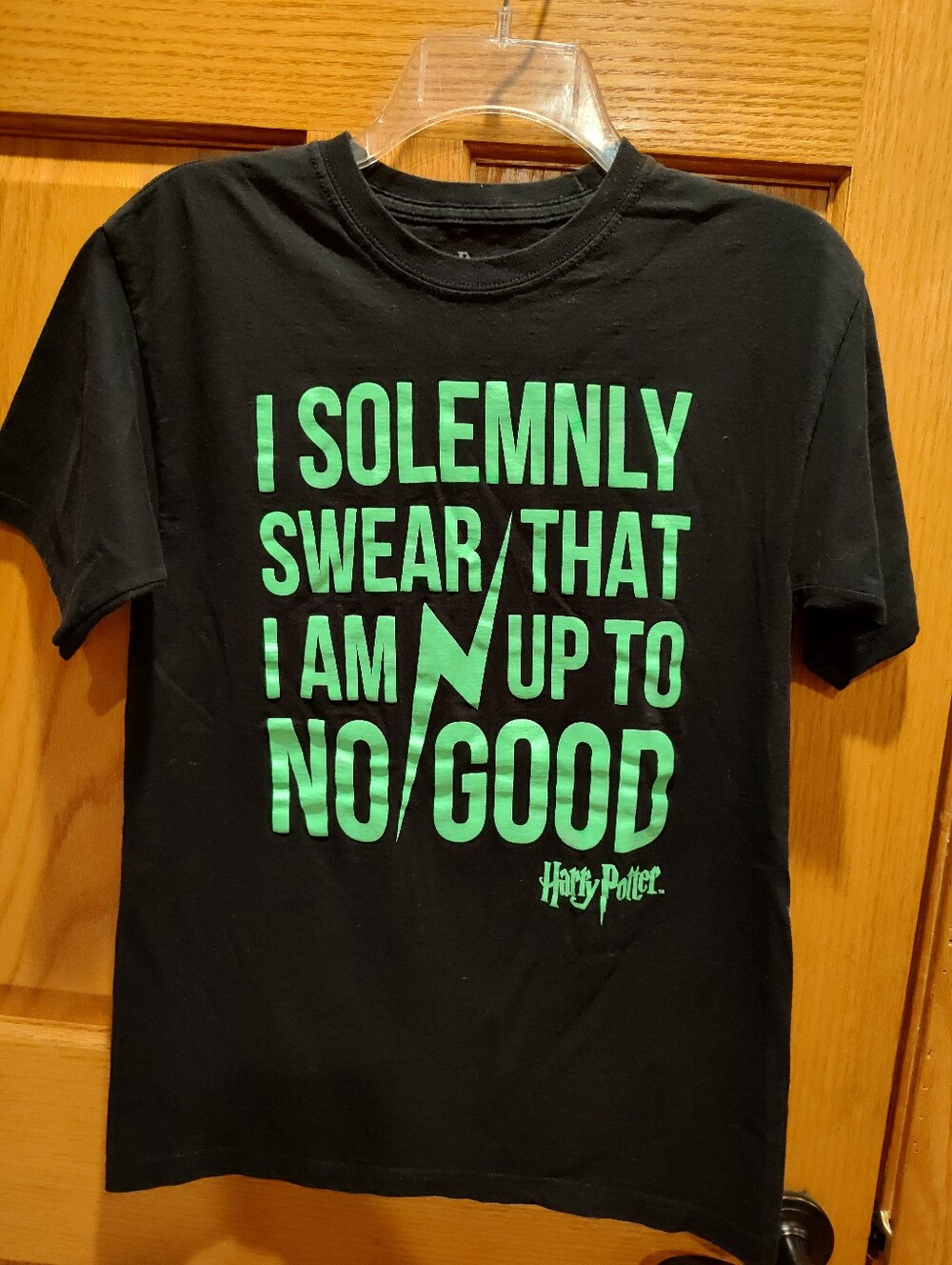 Harry Potter Kids Glow In The Dark Black Tee "I Solemnly Swear"